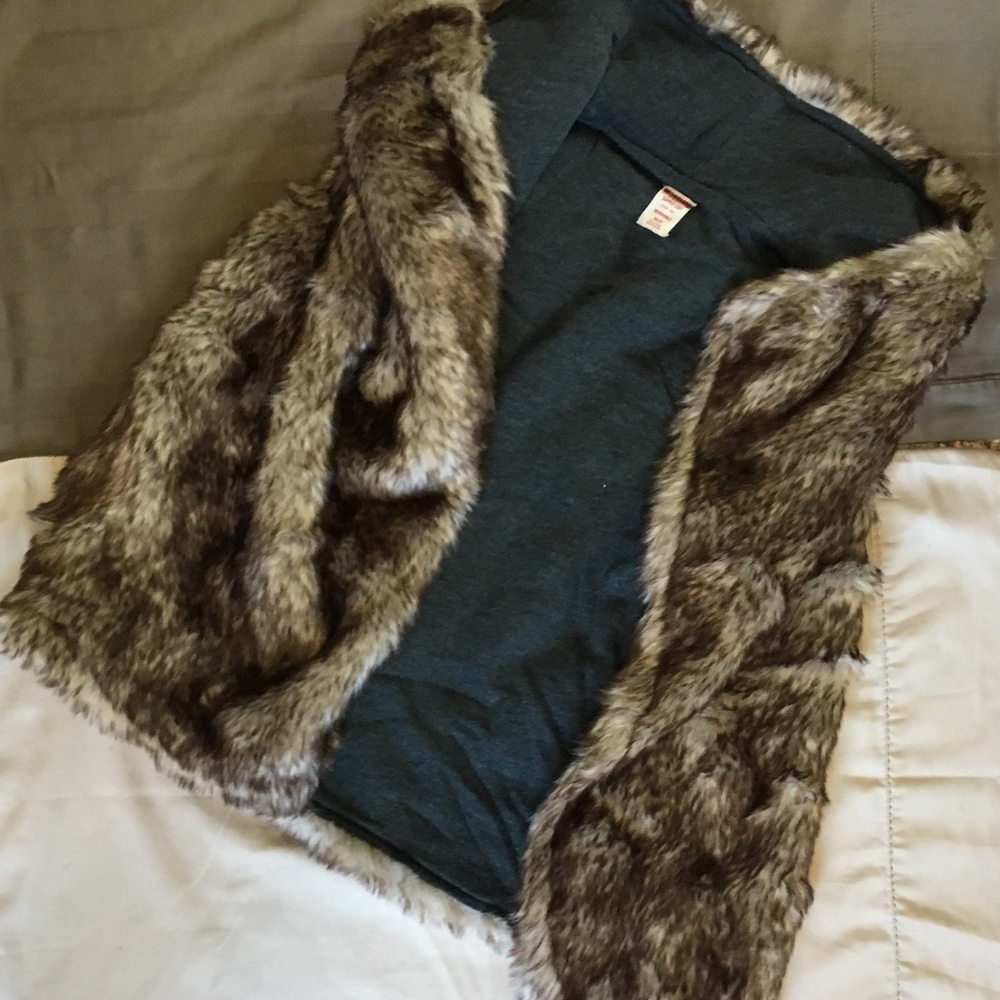 Mossimo Faux Fur Vest REVERSIBLE